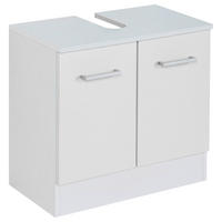 WASCHBECKENUNTERSCHRANK 60/56/35 cm  - Silberfarben/Weiß, MODERN, Holzwerkstoff/Metall (60/56/35cm) - Held