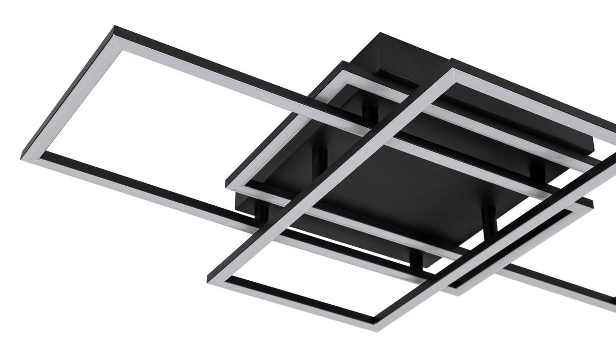 STROPNÍ LED SVÍTIDLO, 58/36/7,5 cm - černá, Design, kov/plast (58/36/7,5cm) - Novel