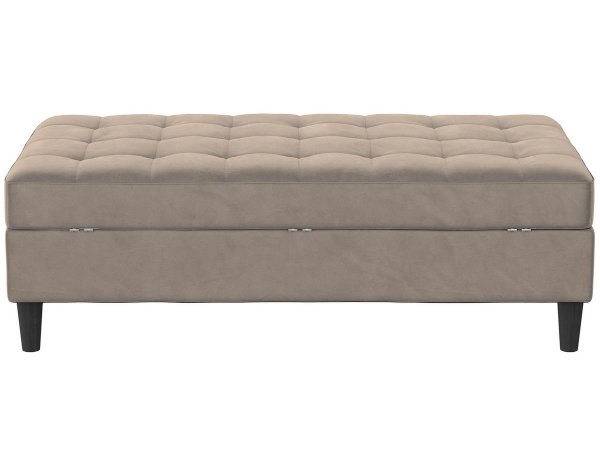 HOCKER in Textil Taupe  - Taupe/Schwarz, Basics, Kunststoff/Textil (130/43/69cm) - Livetastic