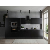 MODULKÖK 370 cm   i grå, svart  - silver/grå, Design, metall/trämaterial (370cm) - Respekta