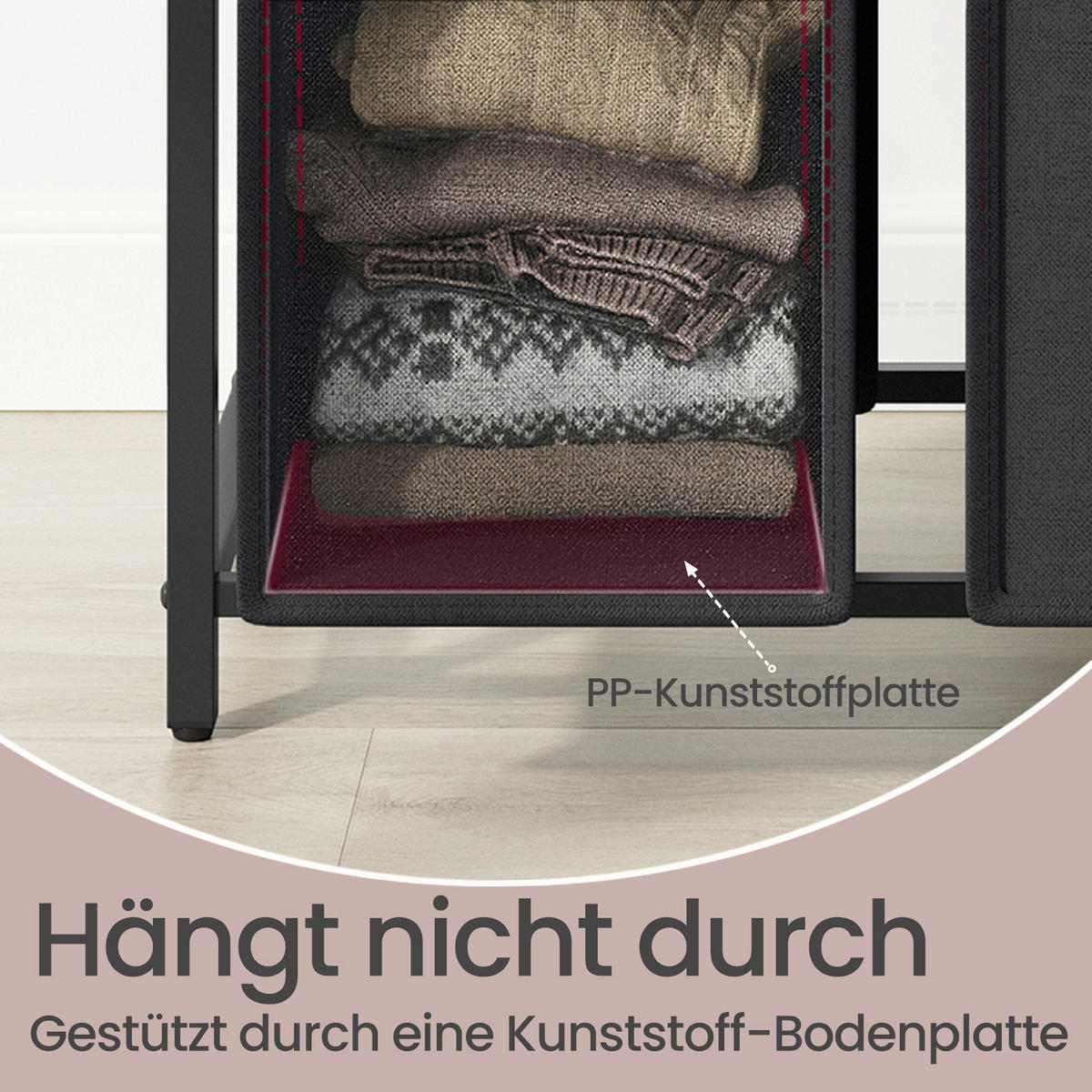 WÄSCHEKORB - Eichefarben/Schwarz, Trend, Holzwerkstoff/Textil (92,5/72/33cm) - Boxxx