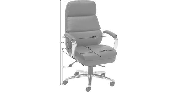 CHEFSESSEL Lederlook, Netz Braun - Braun, KONVENTIONELL, Textil/Metall (75/107-117/75cm) - Cantus
