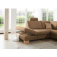 ECKSOFA in Mikrofaser Sandfarben  - Sandfarben/Wildeiche, KONVENTIONELL, Holz/Textil (236/286cm) - Voleo