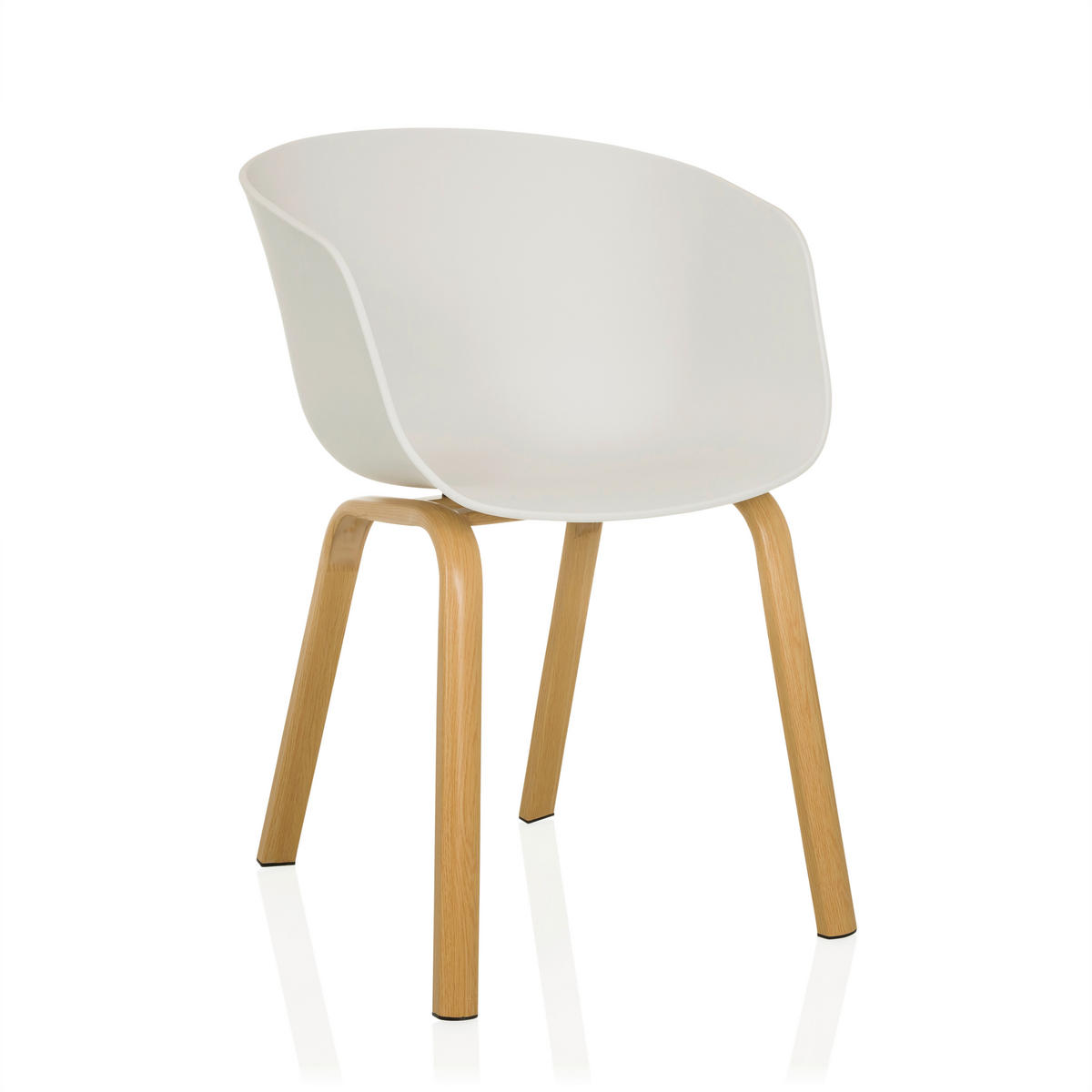 STOL MED ARMSTÖD slät  - vit/ljusbrun, Modern, metall/plast (54/78/56cm) - MID.YOU