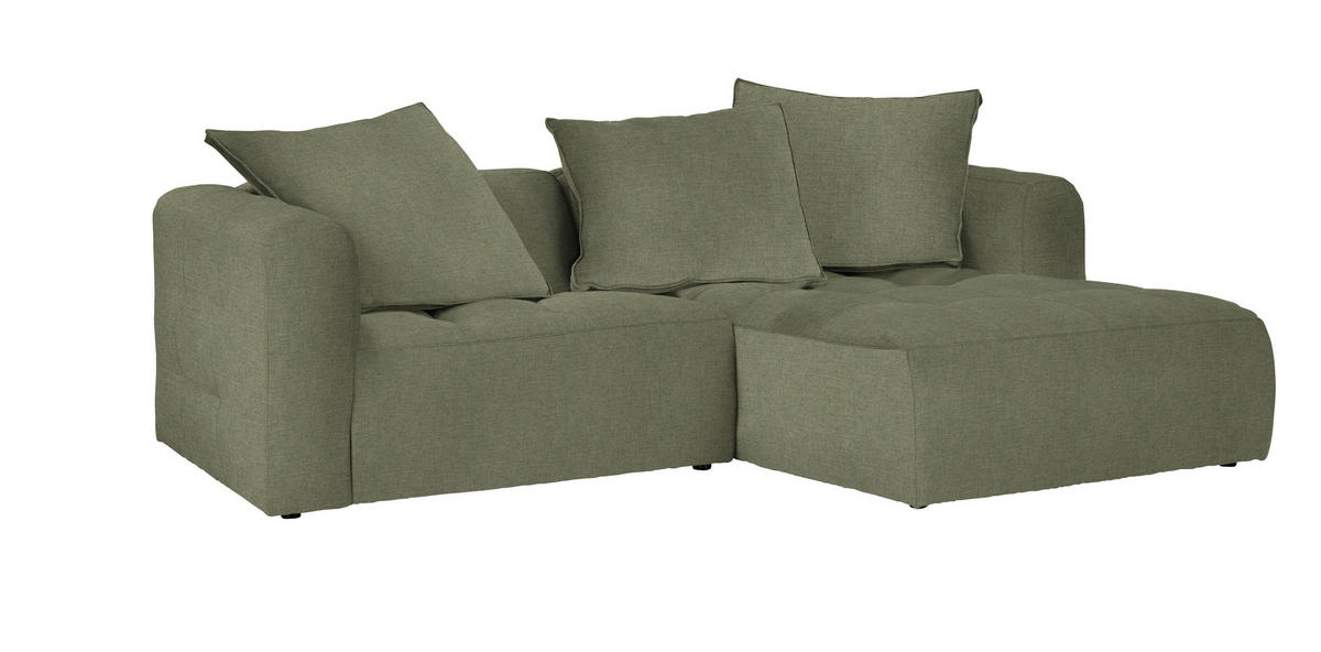 Freisteller von Stylife ECKSOFA MOSSO Grün Flachgewebe.