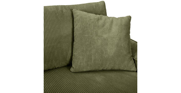 ECKSOFA in Cord Dunkelgrün  - Dunkelgrün/Schwarz, KONVENTIONELL, Kunststoff/Textil (250/153cm) - Ambia Home