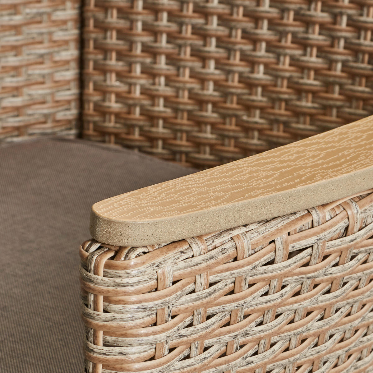 GARTENTISCHGRUPPE beschichtet Stahl  - Braun, MODERN, Kunststoff/Textil - Ambia Garden