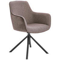 ARMLEHNSTUHL drehbar  Stoffauswahl, Typenauswahl, Sitzfläche 360° drehbar Flachgewebe  Schwarz, Cappuccino  - Schwarz/Cappuccino, Design, Textil/Metall (60/88/64cm) - Novel