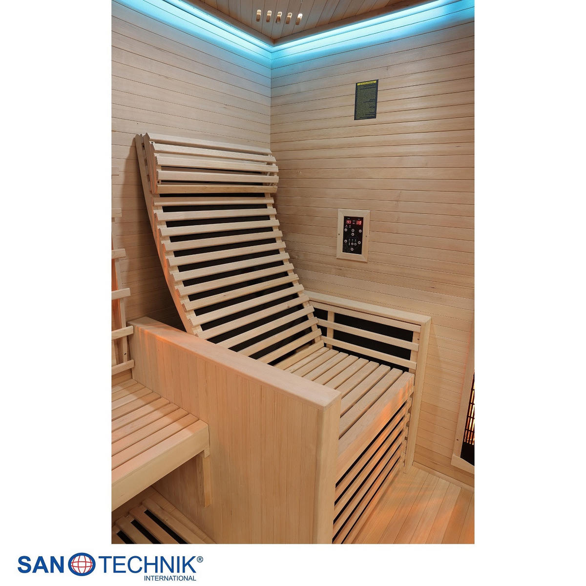 INFRAROTKABINE für 2 Personen Carbon 3  - Naturfarben, KONVENTIONELL, Holz (150/150/195cm) - Sanotechnik