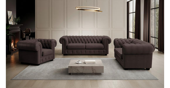 CHESTERFIELD-SESSEL - Wengefarben/Dunkelbraun, LIFESTYLE, Holz/Textil (115/76,5/96cm) - Landscape