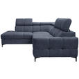 ECKSOFA in Struktur Dunkelblau  - Schwarz/Dunkelblau, MODERN, Textil/Metall (212/254cm) - Carryhome