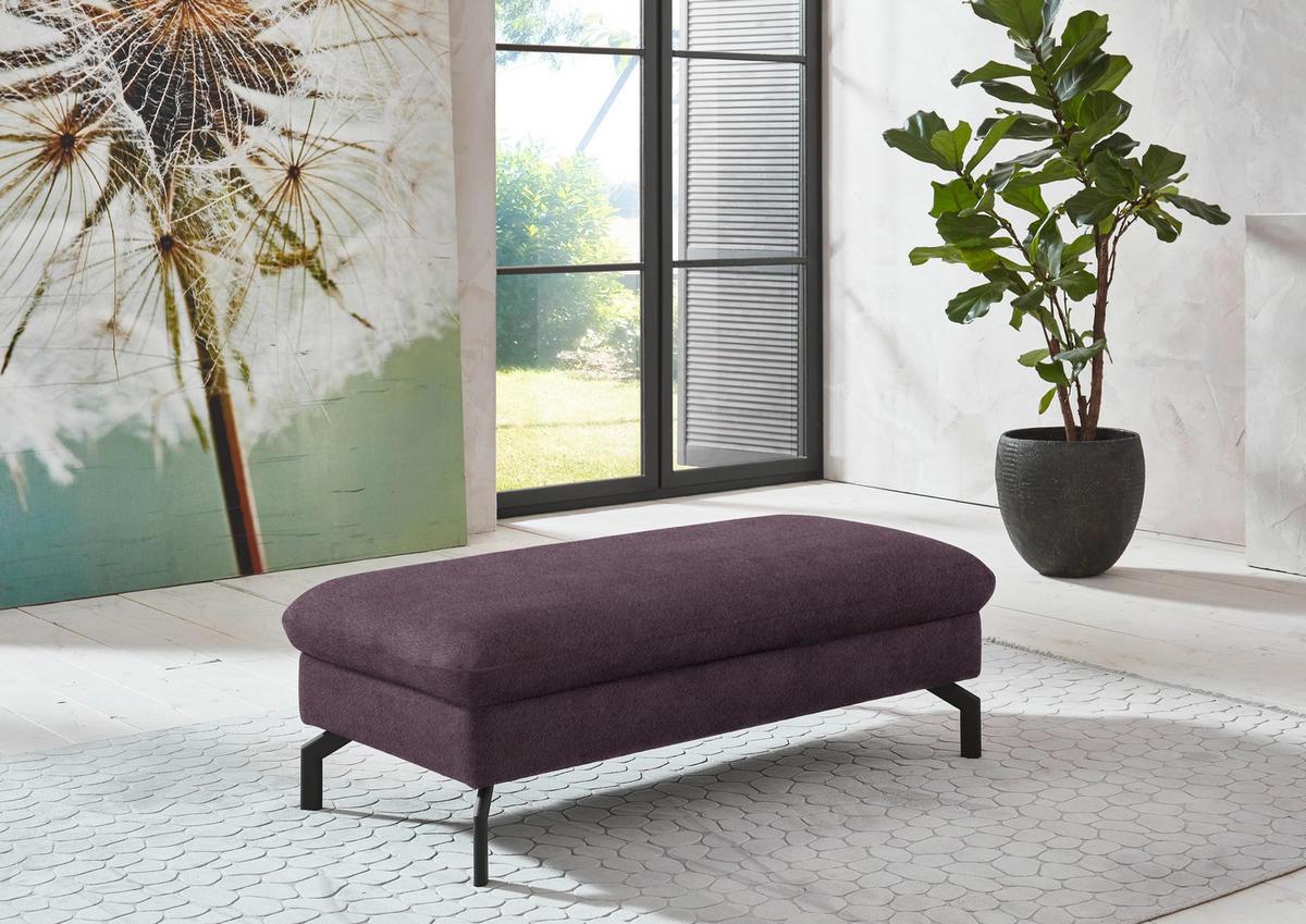 ECKSOFA in Velours Lila, Flieder  - Lila/Flieder, Design, Textil/Metall (306/179cm) - Beldomo System