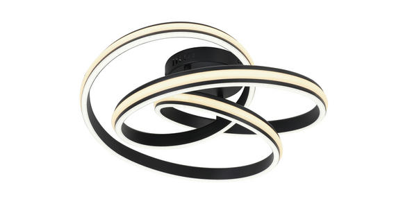 LED-DECKENLEUCHTE 48/52/23 cm   - Schwarz/Weiß, Design, Kunststoff/Metall (48/52/23cm) - Novel