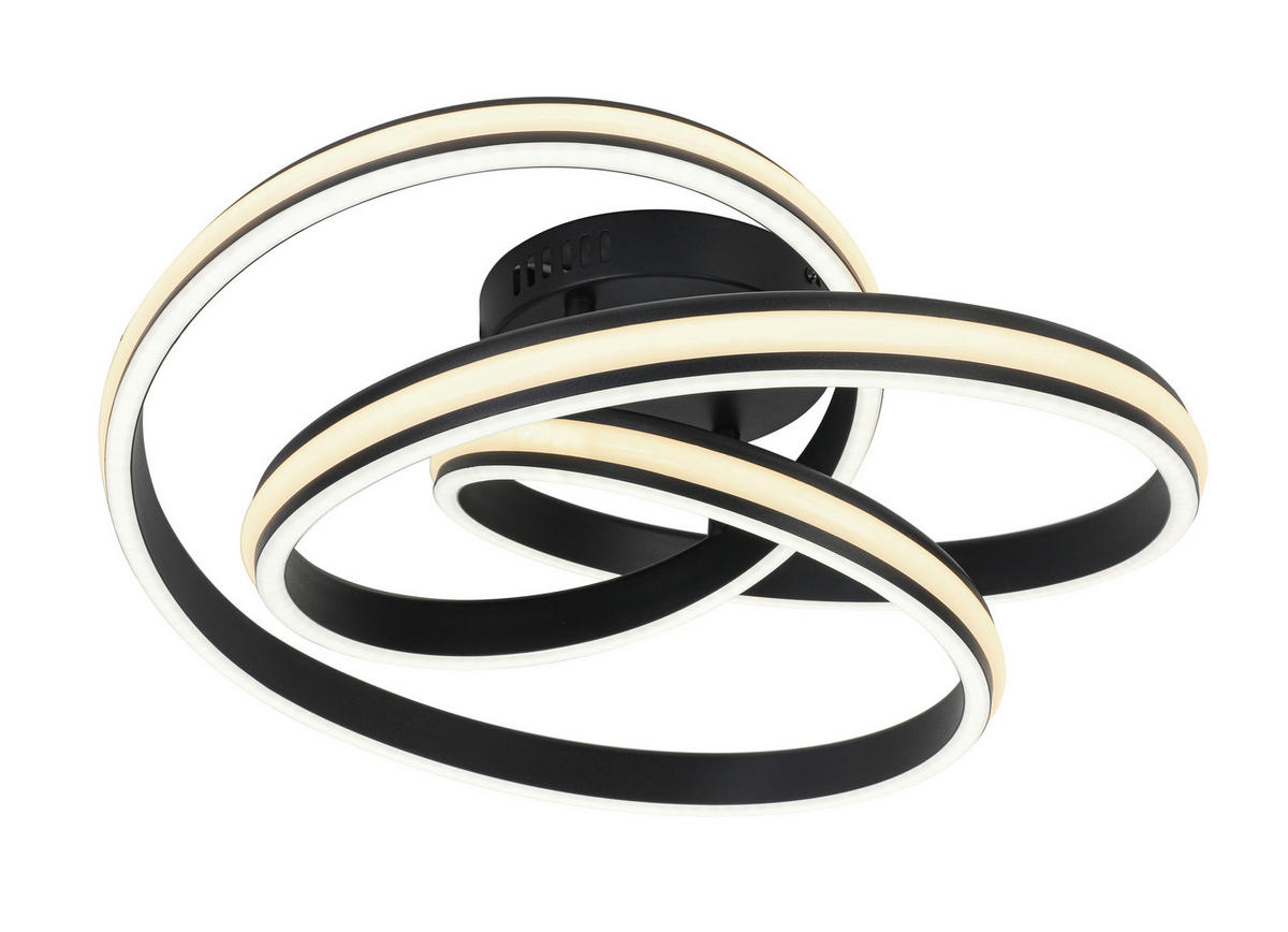 STROPNÍ LED SVÍTIDLO, 48/52/23 cm - bílá/černá, Design, kov/plast (48/52/23cm) - Novel