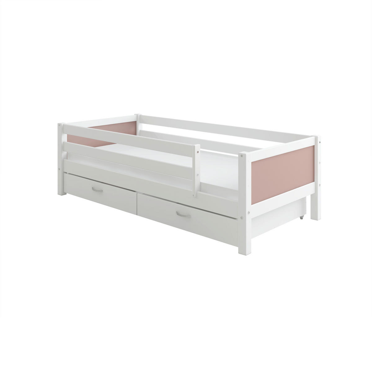 BETT 90/200 cm,  in Rosa, Weiß, Rollrost, Absturzsicherung, Bettschubladen  - Rosa/Weiß, MODERN, Holz (90/200cm) - Chameo