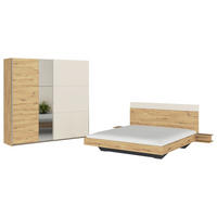 SCHLAFZIMMER Eiche Artisan, Champagner  - Champagner/Eiche Artisan, Design, Glas/Holzwerkstoff - Rauch Möbel