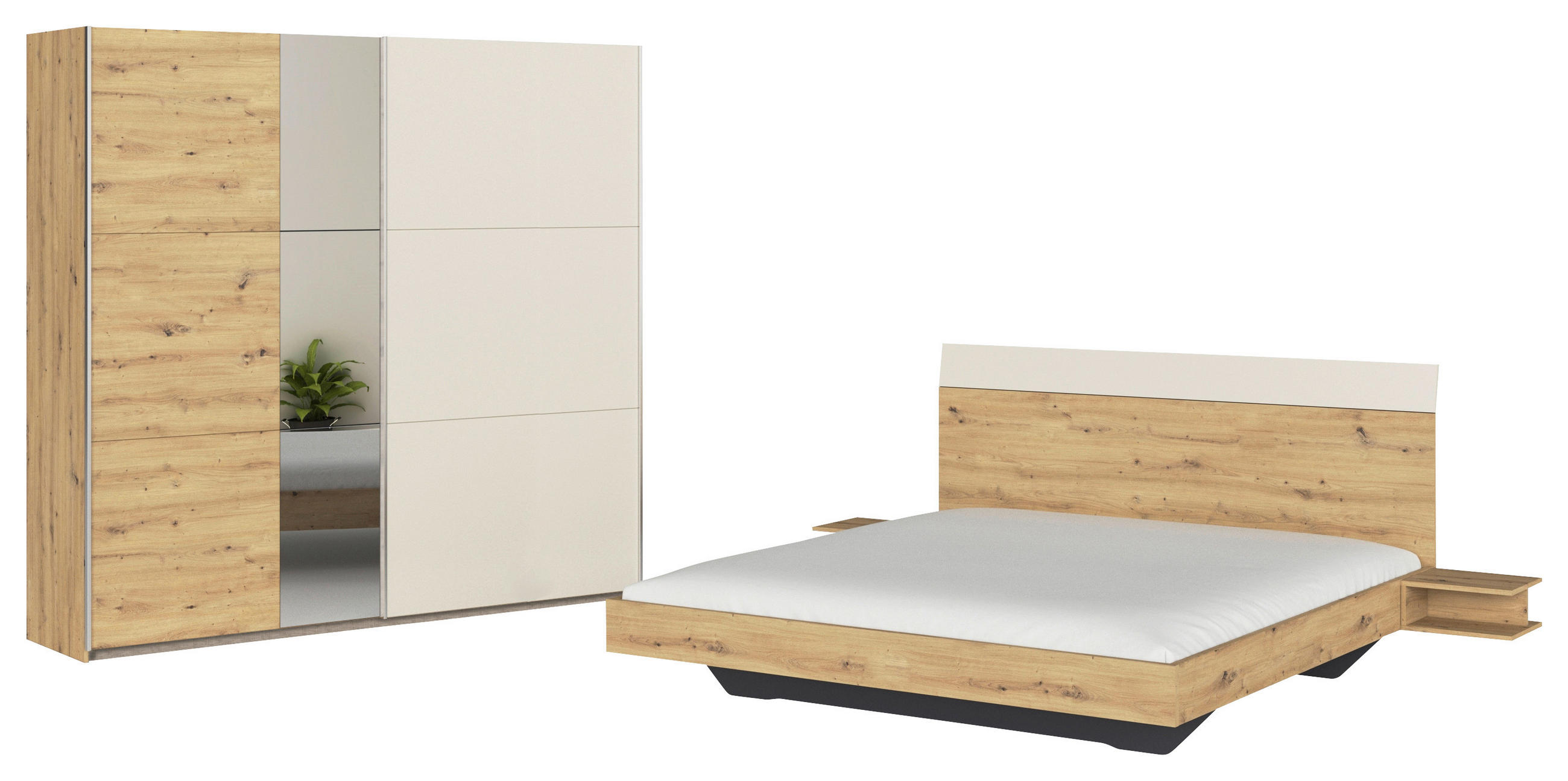 Rauch Möbel Schlafzimmer Champagner, Eiche Artisan