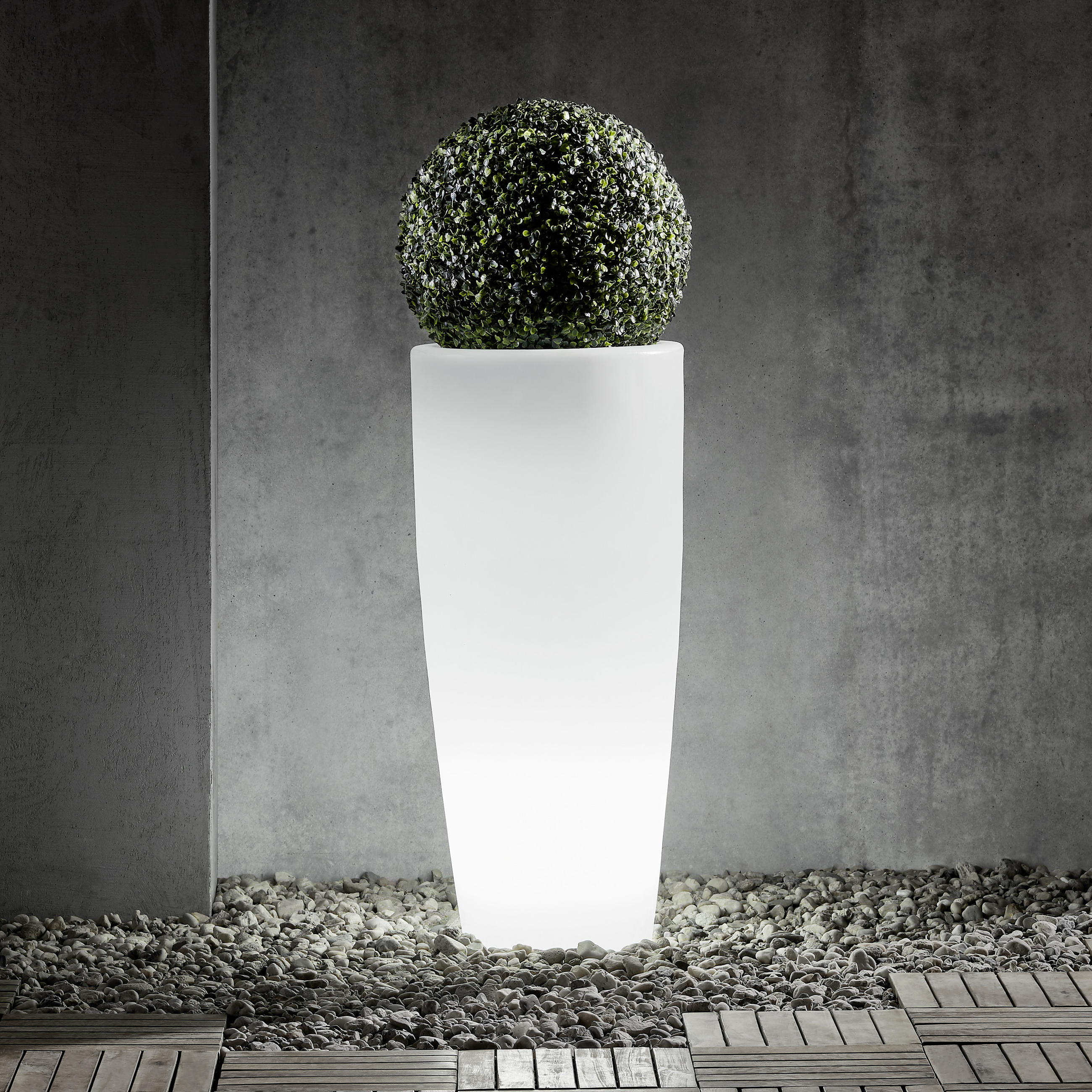 AUßENSTEHLEUCHTE - Weiß, Design, Kunststoff (40/90/40cm) - New Garden