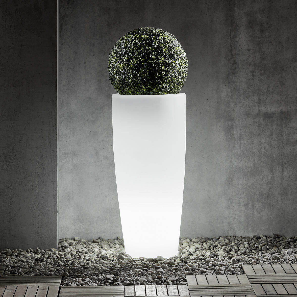 AUßENSTEHLEUCHTE - Weiß, Design, Kunststoff (40/90/40cm) - New Garden