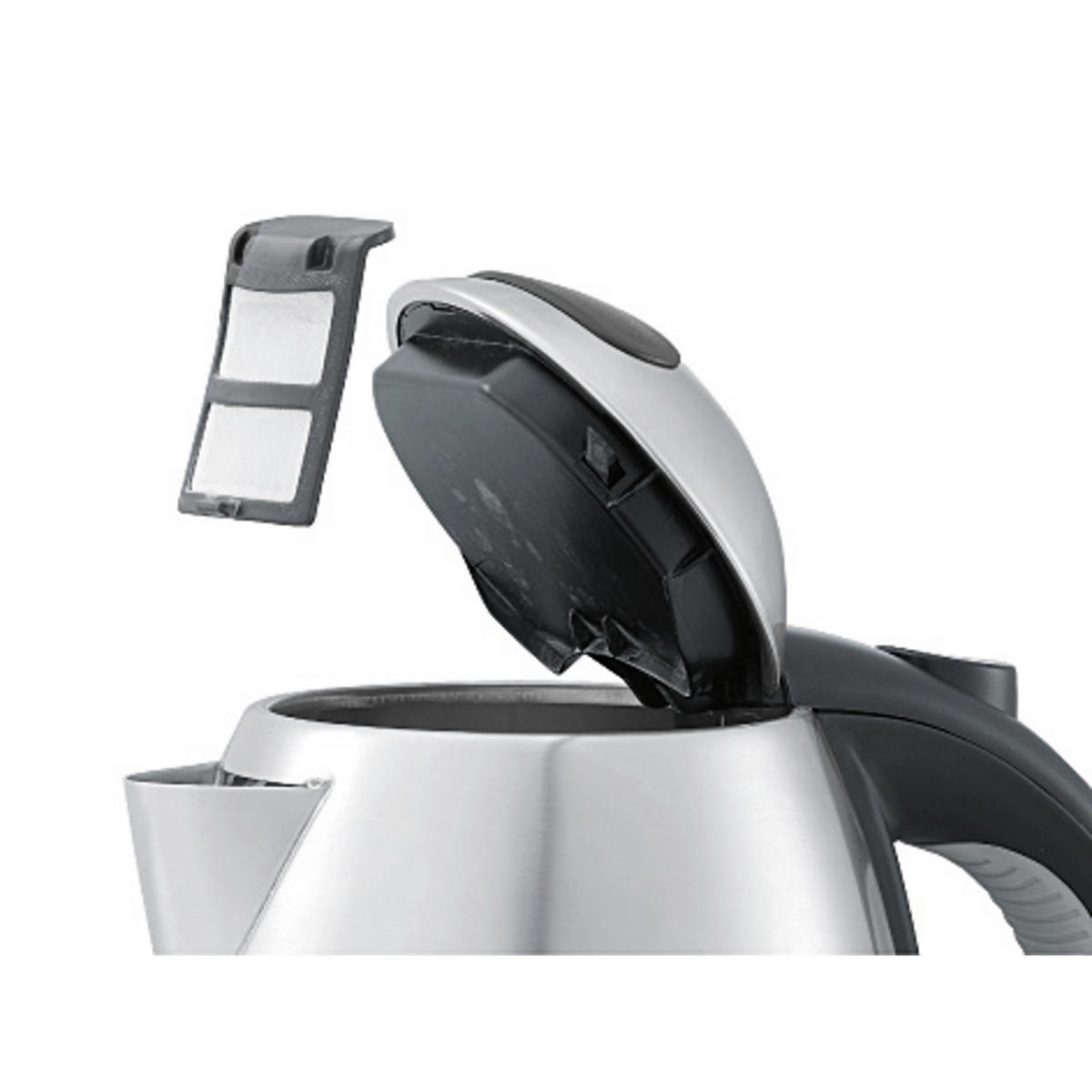 Wasserkocher Stelio Stelio 1,2 L  - Silberfarben/Schwarz, Design, Metall (1,2l) - WMF