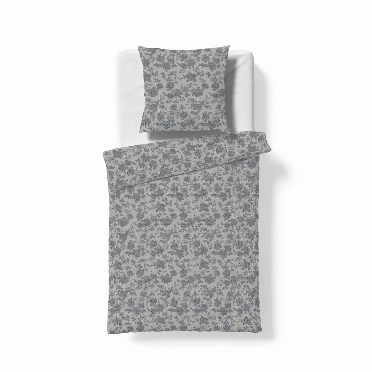 BETTWÄSCHESET Black Premium Tencel Damast Damast 240/240 cm  65 cm/100 cm  - Grau, Basics, Textil (240/240cm) - Fleuresse