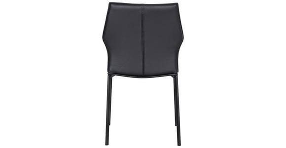 STUHL Echtleder Schwarz - Schwarz, Design, Leder/Metall (48/85/57,5cm) - Novel