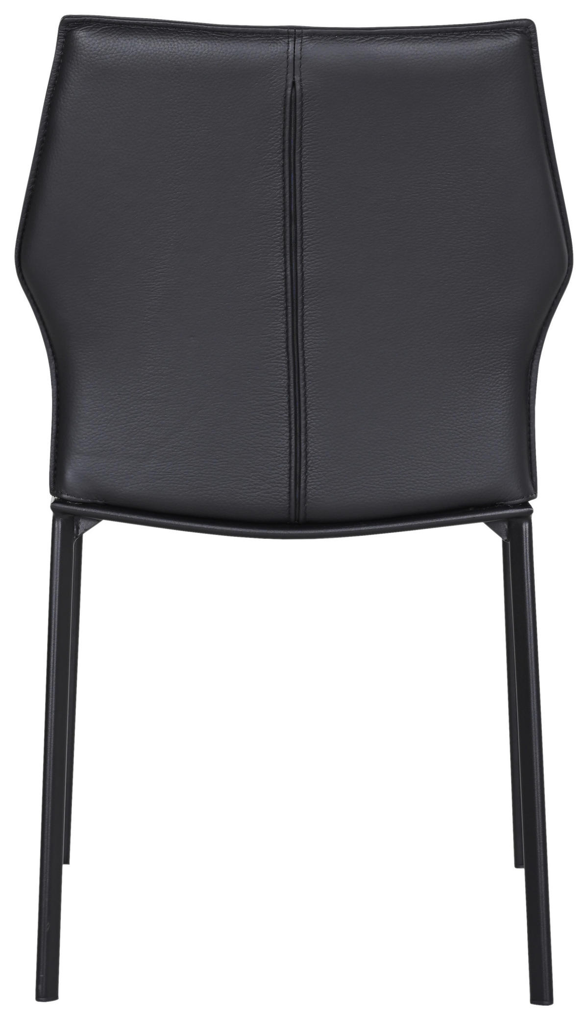 STUHL Echtleder Schwarz  - Schwarz, Design, Leder/Metall (48/85/57,5cm) - Novel