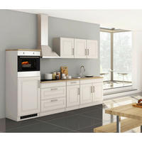 KÜCHENBLOCK 290 cm   Weiss, Sonoma Eiche  - Weiss/Alufarben, Modern, Holzwerkstoff/Metall (290cm) - Held