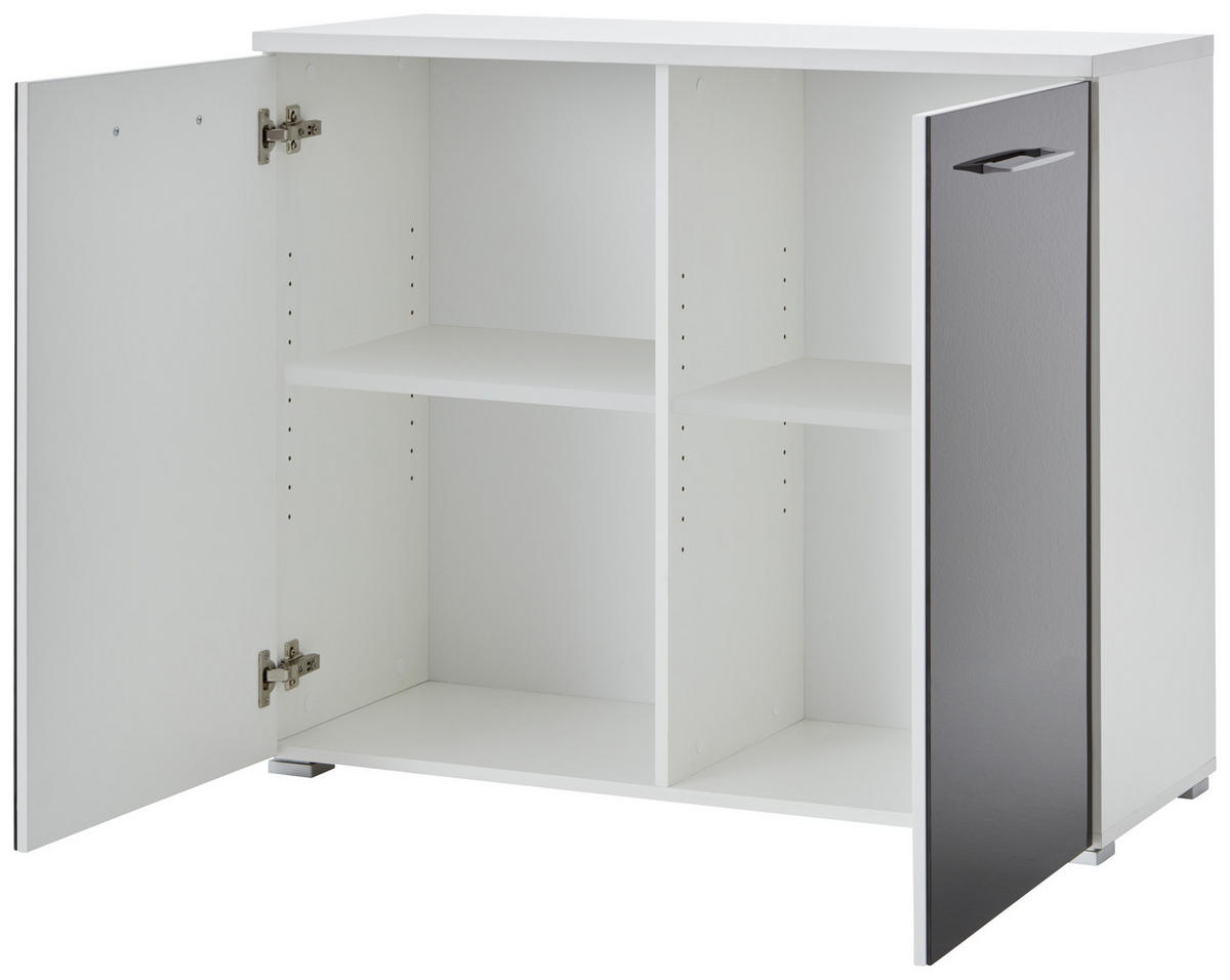 KOMMODE  in 97/82/40 cm  - Anthrazit/Alufarben, MODERN, Glas/Holzwerkstoff (97/82/40cm) - Germania