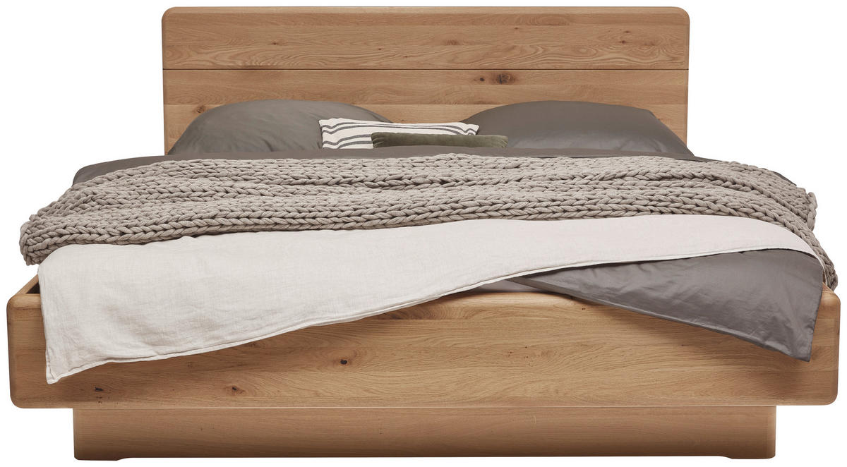 BETT 180/200 cm,  in Bronzefarben, Wildeiche, Befestigungsmaterial, Bettschubladen,  - Wildeiche/Schwarz, Natur, Holz (180/200cm) - Valnatura