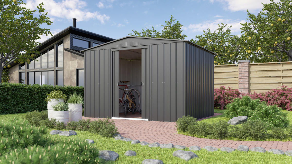 GERÄTEHAUS 308/202/247 cm  - Anthrazit, Basics, Metall (308/202/247cm)