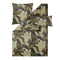 BETTWÄSCHE 3-teilig Lorenz Makosatin 135/200 cm  - Olivgrün, Design, Textil (135/200cm) - Estella