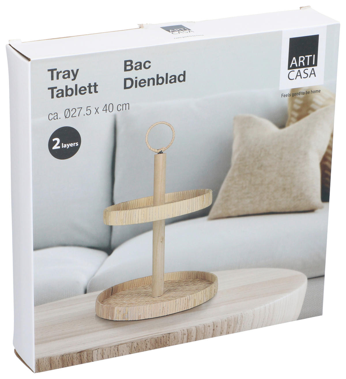 ETAGERE 2-stöckig - Naturfarben, Basics, Holz (27.5/27.5/40cm)