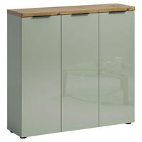 SCHUHSCHRANK Idea 120/115/34 cm  - Eichefarben/Schwarz, Design, Holzwerkstoff/Kunststoff (120/115/34cm) - Xora