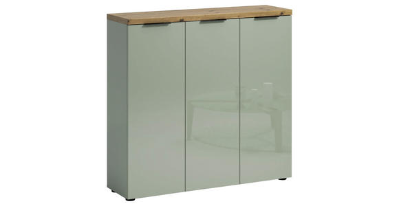 SCHUHSCHRANK 120/115/34 cm  - Eichefarben/Schwarz, Design, Holzwerkstoff/Kunststoff (120/115/34cm) - Xora