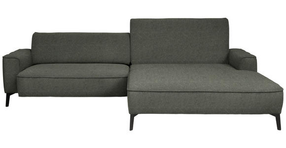 ECKSOFA  in Flachgewebe Dunkelgrün  285/190 cm  - Dunkelgrün/Schwarz, Design, Textil/Metall (285/190cm) - Johann Jakob