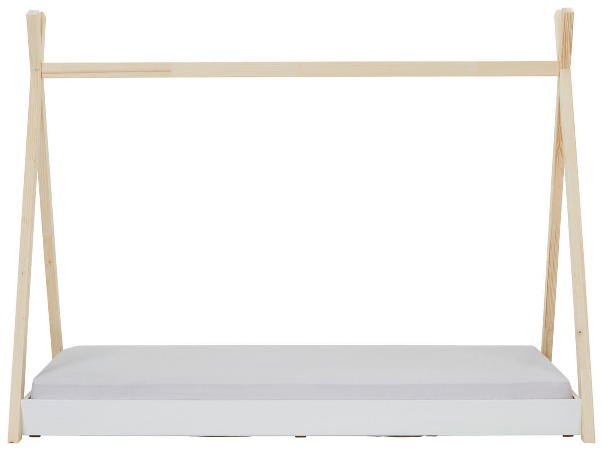 DOMČEKOVÁ POSTEĽ, 90/200 cm biela, farba smreku - farba smreku/biela, Basics, drevo/kompozitné drevo (90/200cm) - MID.YOU