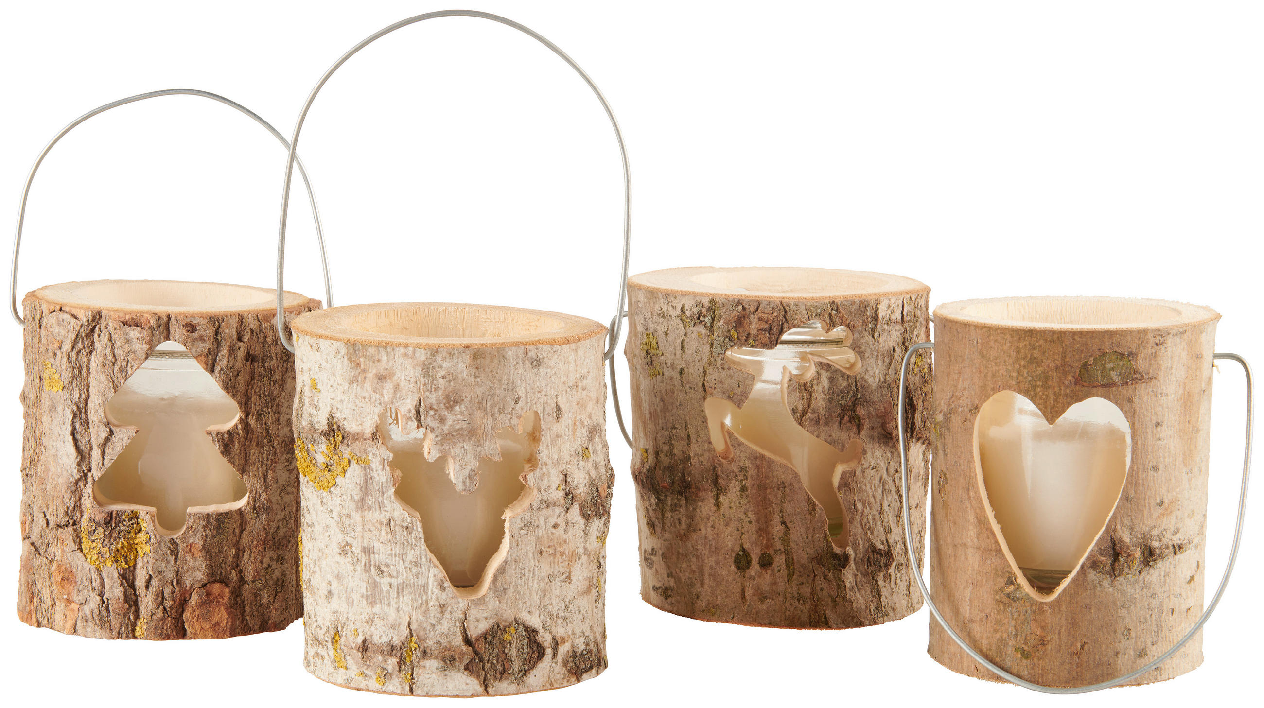 WINDLICHT - Weiss, Basics, Glas/Naturmaterialien (13/15cm) - Ambia Home