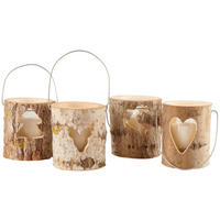 WINDLICHT - Weiss, Basics, Glas/Naturmaterialien (13/15cm) - Ambia Home