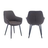 SADA ŽIDLÍ 2 kusy - černá/antracitová, Moderní, kov/textil (64/86/59cm) - Livetastic