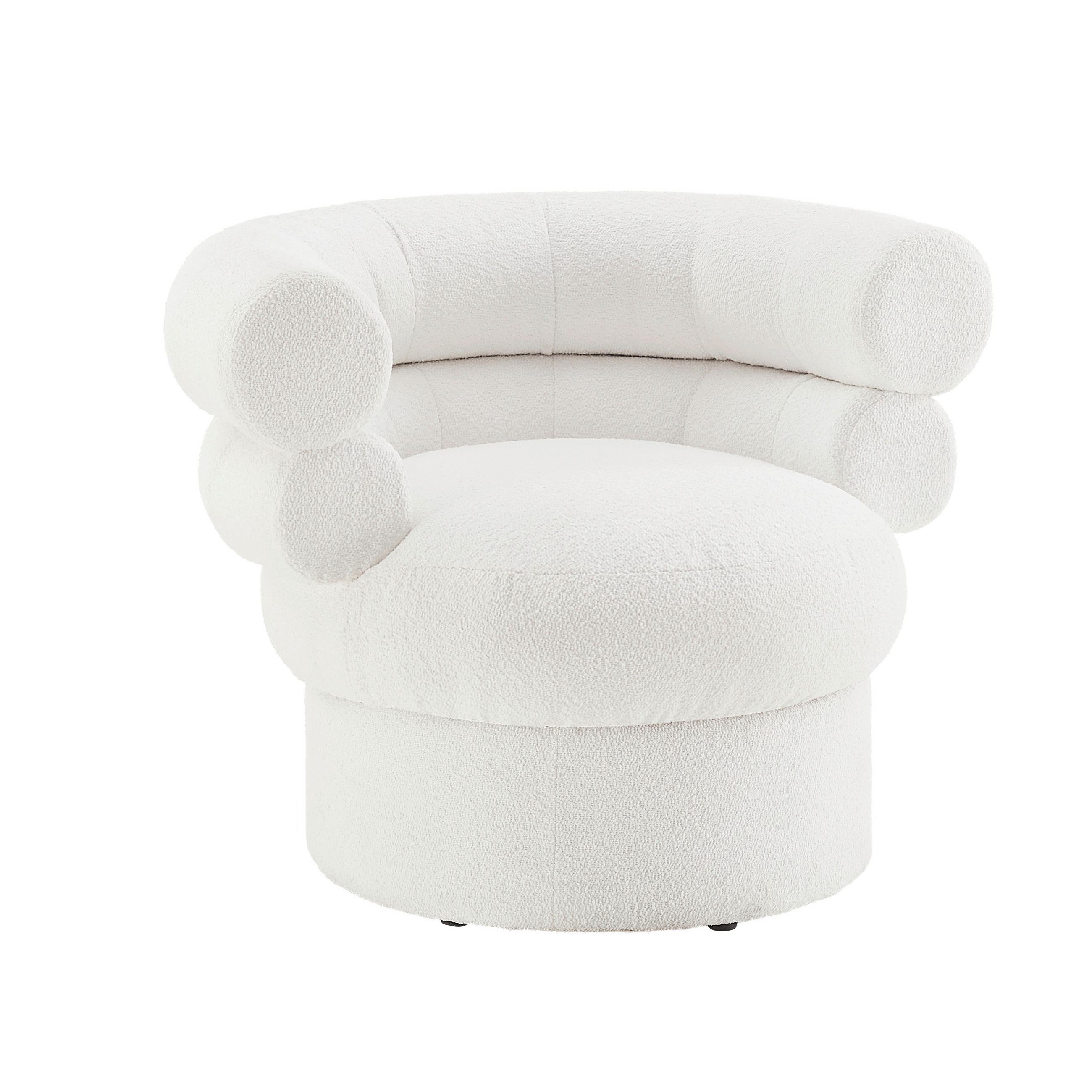 SESSEL in Bouclé Weiß  - Weiß/Braun, MODERN, Holz/Textil (86,4/71/79cm) - Livetastic