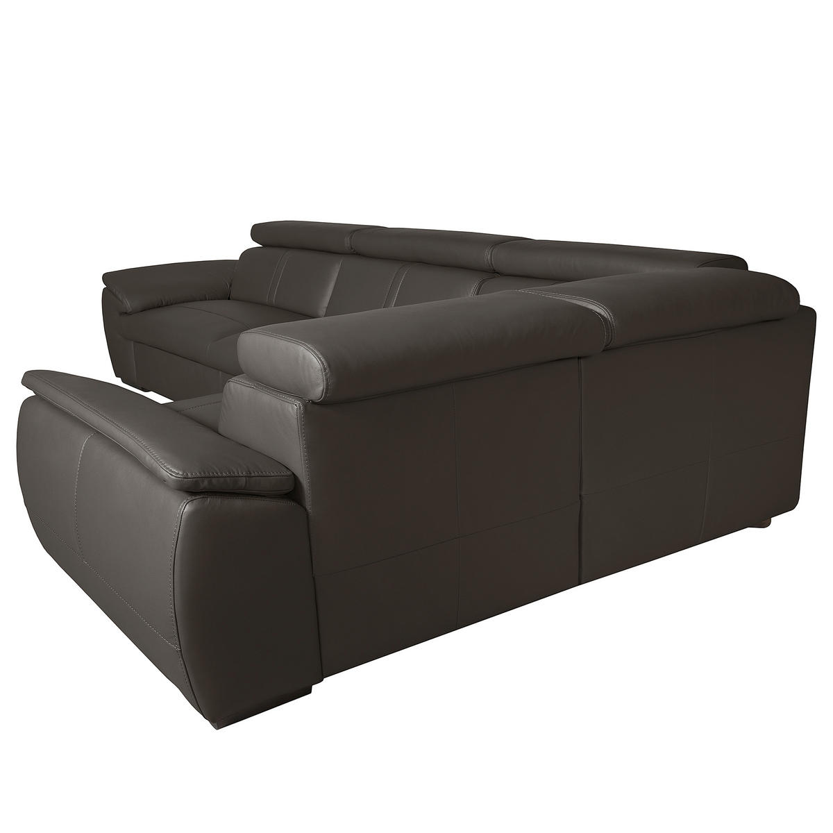ECKSOFA  in Echtleder Dunkelbraun  265/193 cm  - Wengefarben/Dunkelbraun, Design, Leder/Holz (265/193cm) - Livetastic