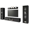WOHNWAND 4-teilig  in Schwarz  262/141,9/33 cm  - Schwarz, Trend, Glas/Holzwerkstoff (262/141,9/33cm) - Livetastic