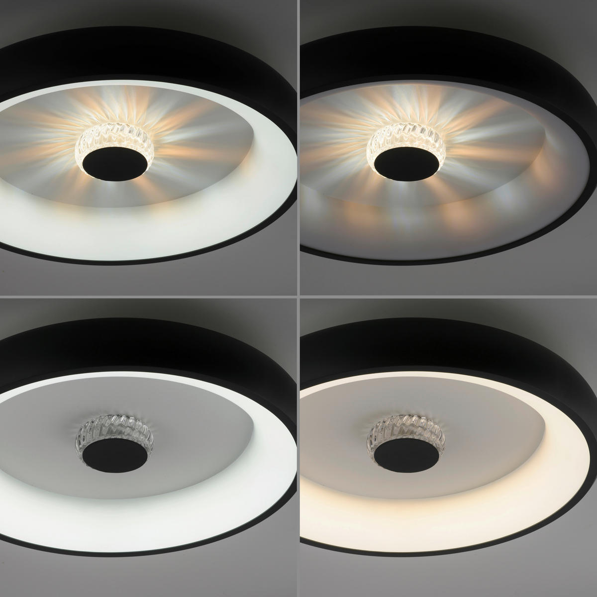 LED MENNYEZETI LÁMPA - fekete, Design, műanyag/fém (46,5/9,5cm)