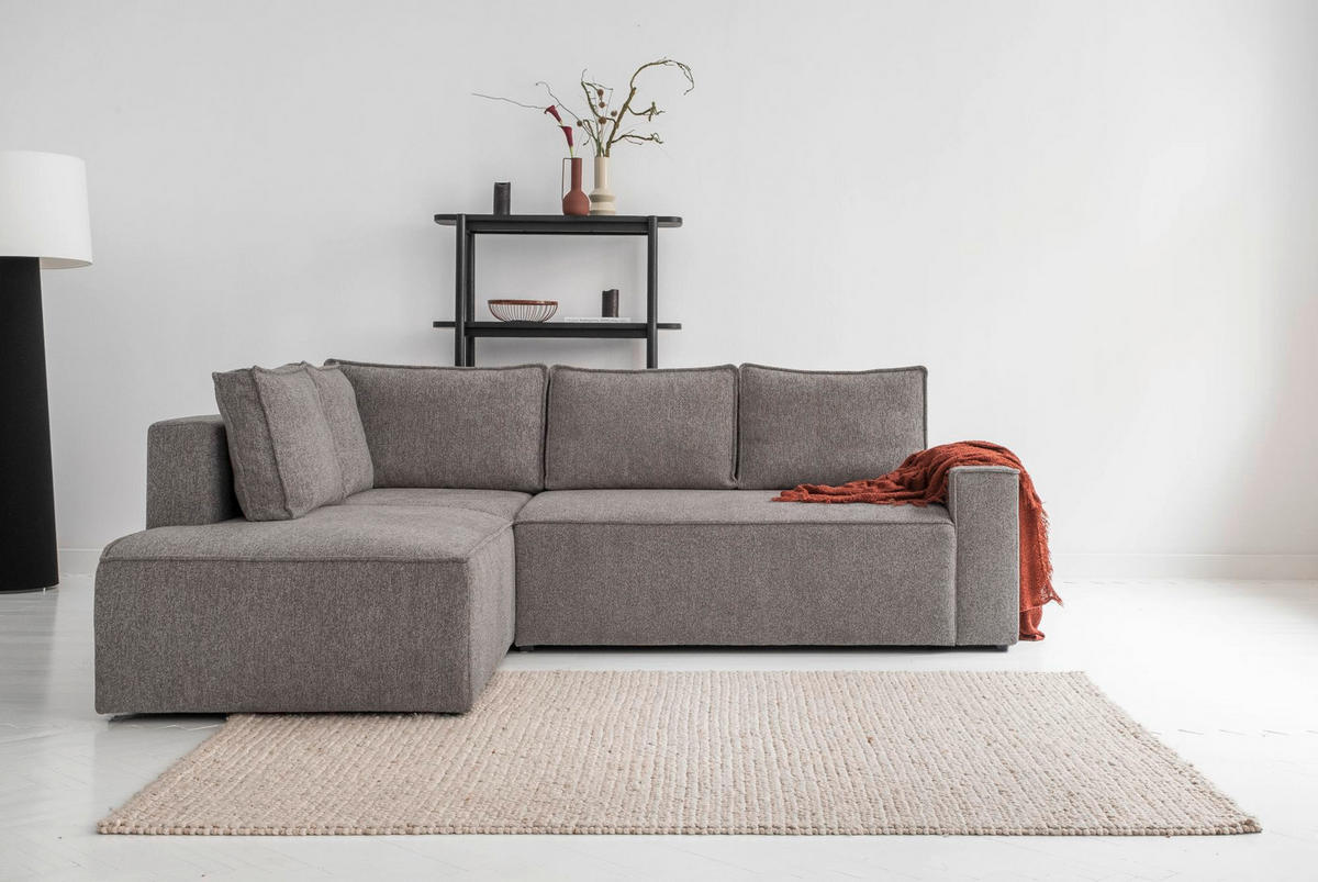 KUTNA GARNITURA tekstil  siva   - bijela/siva, Design, tekstil/plastika (194/246cm) - MID.YOU