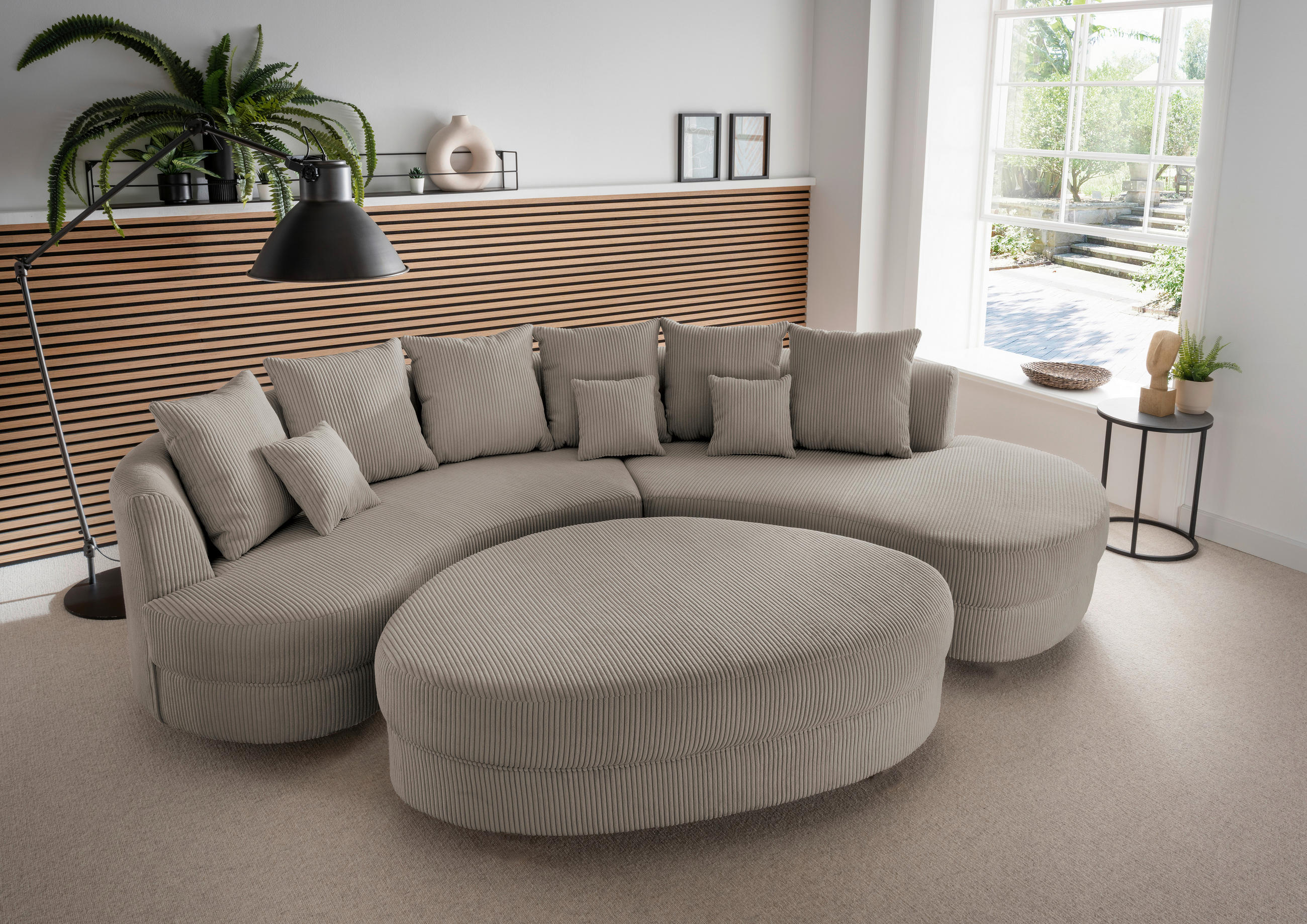 SOFFA i textil gråbrun  - gråbrun/grå, Design, textil/plast (300/160cm) - Livetastic
