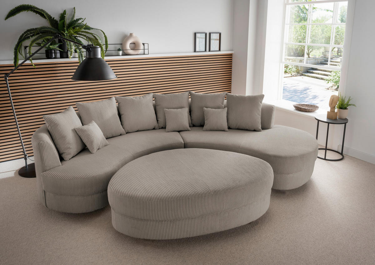 SOFFA i textil gråbrun  - gråbrun/grå, Design, textil/plast (300/160cm) - Livetastic