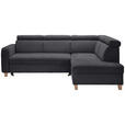 ECKSOFA in Samt Graphitfarben  - Graphitfarben, Design, Holz/Textil (261/206cm) - Venda