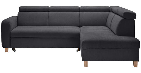 ECKSOFA in Samt Graphitfarben  - Graphitfarben, Design, Holz/Textil (261/206cm) - Venda