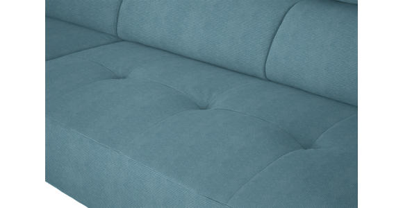 ECKSOFA in Feincord Türkis 205/280 cm - Türkis/Schwarz, Design, Textil/Metall (205/280cm) - Xora